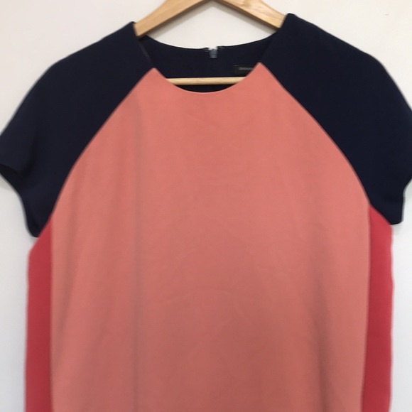 Banana Republic Blue orange ColorBlock Shift Dress size 8 - Picture 3 of 11